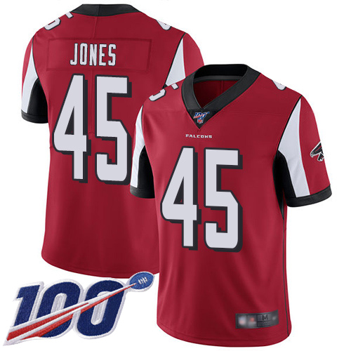 Atlanta Falcons Limited Red Men Deion Jones Home Jersey NFL Football 45 100th Season Vapor Untouchable
